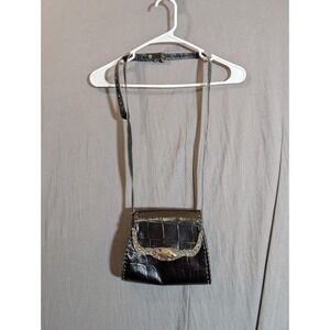 Glen Miller for Ann Turk crocodile leather Black clutch